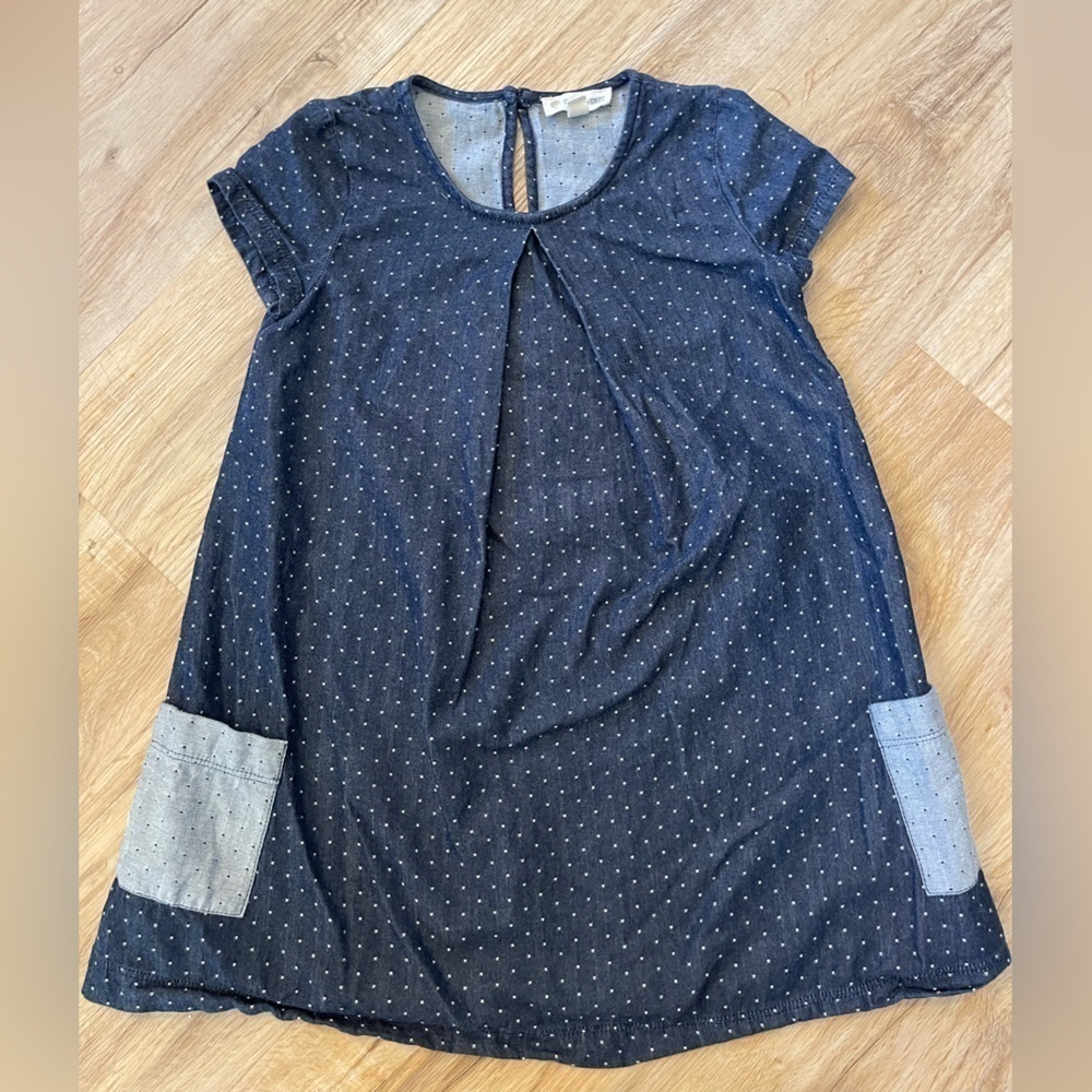 Tucker & Tate Polka Dot Dress Girls Size 5T Chambray